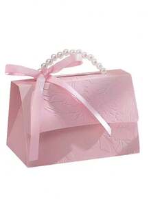 20/10/1pc Pearl Handle Decorative Paper Gift Box, Exquisite Pink Gift Packaging Box, Suitable For Gift Sets, Small Gift Bags, Wedding Gifts, Party Decor, Halloween And Christmas Gift Decoration - Multicolor - View 2