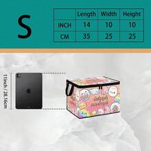 1pc Squish & Squeeze Cute Theme Storage Box, Foldable Soft Fabric With Zipper, Multiple Patterns And Sizes Available, Multi-Functional Storage Bag, Suitable For Storing Clothes, Towels And Bedding - A - View 14