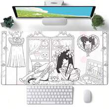 Cute Musical Note Wing PU Leather Desk Mat, Large Anti-Slip Mouse Pad, White Polka Dot Pattern Table Protector, Waterproof Keyboard Mat For Office Gaming Desktop Decor, Aesthetic Kawaii Table Pad For Girls - View 1