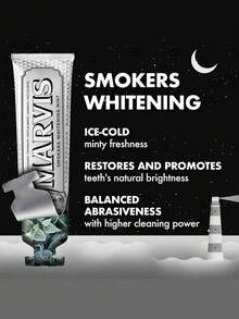 Marvis Smokers 25ml 薄荷口味美白牙膏，含氟，日常琺瑯質護理，美白，幫助清潔牙菌斑與表面污漬，持久清新口氣，義大利奢華牙膏，適合日常口腔護理 - 菸民美白薄荷 25ml - 查看 3