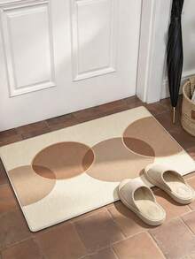 1pc Minimalist Geometric Line Print Pattern, Simple Long Runner Rug, Easy To Clean Long Runner Carpet, Suitable For Kitchen, Dining Room, Hallway, Corridor And Other Indoor Spaces, All Season Use - Camel - View 12