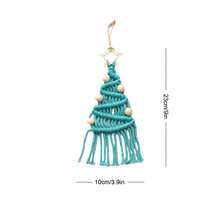 1pc Macrame Christmas Tree Hanging Decor, Handmade Woven Christmas Tree Tassel Star Decoration Wall Hanging, Small Christmas Tree Wall Decor - Multicolor - View 13