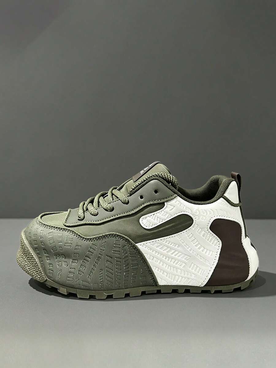 Plus Size Men Fashion Breathable Thick Sole Comfortable High Quality Chunky Sneakers, Casual Increase Height Athletic Shoes