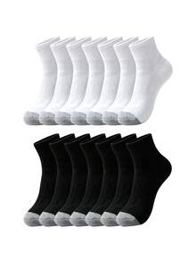 1/7/14/20 Pairs Grey Sole Short Mid-Calf Socks, All-Season Men's Outdoor Sports Mid-Calf Socks - Multicolor - View 15