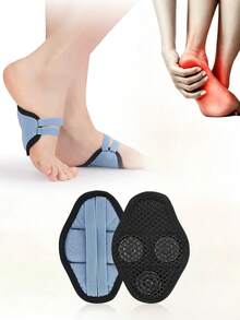 1 Pair Elastic Bandage Arch Support Foot Pad Magnetic Massage Shock Absorbing Wearable Sole Insole For Sports Shoes - Blue and Black - View 1
