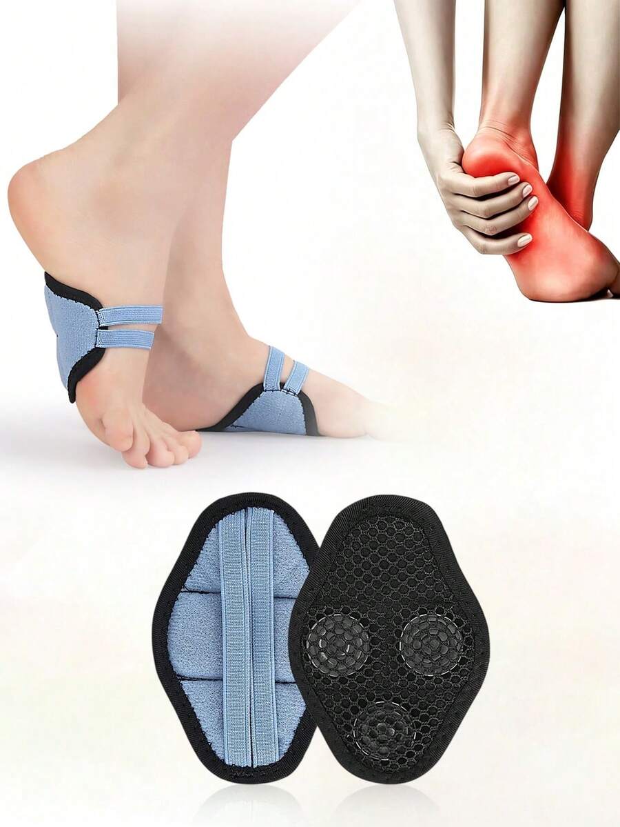 1 Pair Elastic Bandage Arch Support Foot Pad Magnetic Massage Shock Absorbing Wearable Sole Insole For Sports Shoes - Blue and Black - View 1