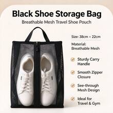 1pc Portable Travel Shoe Storage Bag, Large Capacity Handheld Shoe Bag With Handle, Dust-Proof And Breathable, Suitable For Gym Sports And Fitness, Easy To Clean Home Closet Storage, Practical Gift For Travelers - Multicolor - View 7