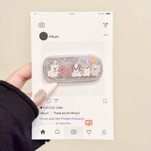 1pc Cute Kawaii Cartoon Self-Adhesive Phone Stand With Mirror, Landscape And Portrait - Multicolor - View 6