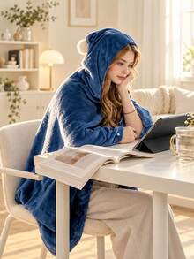 1 buah Selimut Berkerudung Bordir Kustom, Bordir Teks Personalisasi Gaya Bohemian dengan Dekorasi Pom Pom, Tersedia 5 Warna, Dekorasi Sofa Tunggal di Kamar Tidur Rumah, Hadiah Liburan yang Bermakna untuk Anggota Keluarga - MultiWarna - View 10