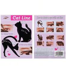 1pc Cat Eye/Asymmetrical/Rose Shaped Eye Makeup Stencil Card, Multi-Functional Eyeliner Eyeshadow Makeup Tool, Eye Brow Makeup Mold, Precise Outlining Easy To Use, Reusable, Suitable For Daily Eye Makeup And Beginners - Multicolor - View 12