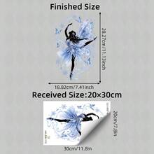 1Pc Static Window Cling, Ballerina Butterfly Winter Christmas Window Sticker,Removable Reusable Glass Decal For Kids Girls Room Home Holiday Decor - Multicolor - View 14