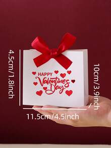 10/20pcs Valentine's Day Gift Boxes - Valentine's Day Gift Box, Heart-Shaped Gift Box, Red White Pink Color Scheme Gift Box, Theme Party Favor Box, Couple Surprise Gift Box - View 5