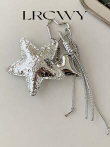 Women's Fashionable Personalized Coffee Star Knot Silver Bag Charm - Silver - View 4