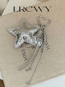 Women's Fashionable Personalized Coffee Star Knot Silver Bag Charm - Silver - View 1