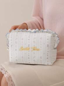 Tas Kosmetik Motif Bunga Modis, Tas Kosmetik Genggam Segi Delapan dengan Resleting, Tas Kosmetik Portabel Kapasitas Besar yang Lembut, Tas Kosmetik Motif Bunga Kecil yang Lucu, Tas Penyimpanan Multifungsi, Tas Kosmetik Lucu dan Lembut, Hadiah, Hadiah Ulang Tahun, Hadiah Wisuda - MultiWarna - View 7