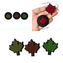 Mini Black & Red Maple Leaf Embroidered Patch And Applique - 3.81cm Iron-On Fabric Patch, DIY Embroidery Patch, Sewable & Iron-On Heart Patch, Suitable For Clothes, Jackets, Hats, Backpacks, Jeans, Decorative Badge - Ironing Style - View 5