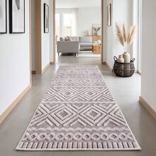 Washable Modern Minimalist Patterned Area Rug – Scandinavian Geometric Design, Contemporary Washable Carpet For Living Room, Bedroom & Home Decor - Camel - View 3