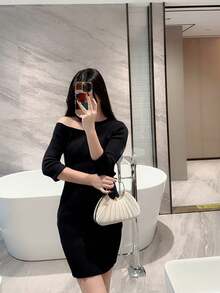 1pc Women's Elegant Pleated Box Design Party Clutch Bag, Luxury Rhinestone Handbag, Charming Formal Evening Bag, Bridal Wedding Accessory, Gift For Her - Apricot - View 8