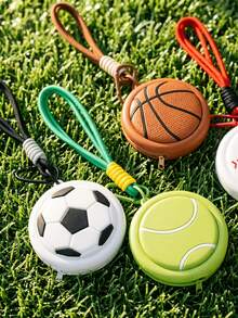 2026 Sports Style Football Coin Purse Keychain, Popular Usa/Canada/Mexico Basketball Earphone Storage Bag, Portable Pendant Coin Purse - Multicolor - View 4
