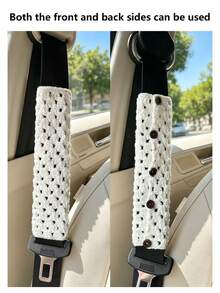 1PC Woven Car Seat Belt Shoulder Pad Cover, Personalized Handmade Crochet Shoulder Guard - Shoulder Pads - View 10