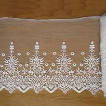 White Lace Trim Satin Ribbon Embroidered Fan-Shaped Lace, Suitable For Wedding Bridal Veil, Dress, Curtain Accessories - Multicolor - View 15