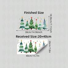2Pcs/1pc Christmas Static Window Clings,Snowy Pine Forest & Snowflake Window Stickers,Winter Forest Scene Glass Decor,Suitable For Home,Shop - Multicolor - View 14