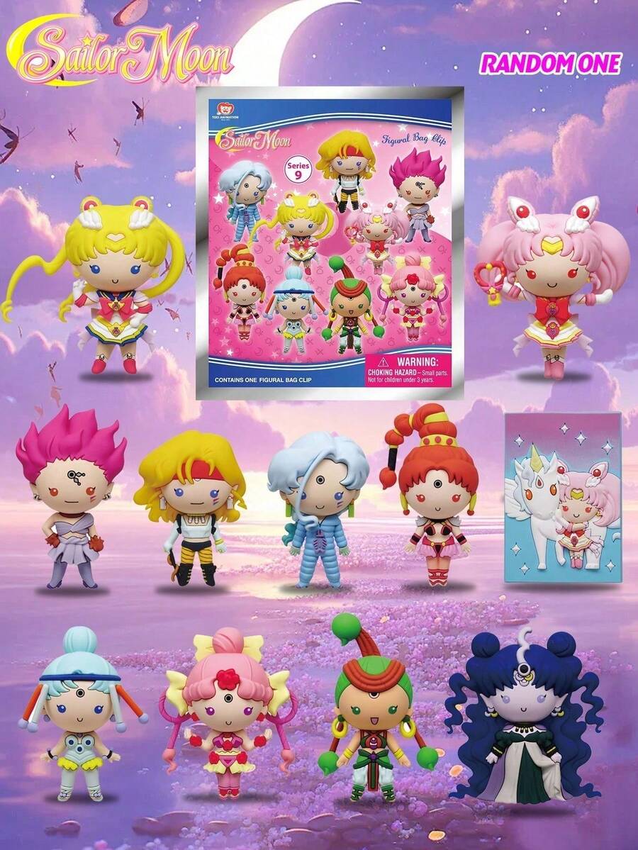 TOEI ANIMATION Sailor Moon 3D角色鑰匙圈盲盒盲袋 隨機動漫吊飾掛飾 包夾收藏品 可愛卡通配件 生日節日禮物 1個 - 彩色 - 查看 1
