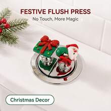 2pcs Christmas Toilet Flush Button, Christmas Tree, Christmas Gift, Creative Bathroom Water Tank Switch Button, Cute Toilet Sticker - Multi-color - View 2