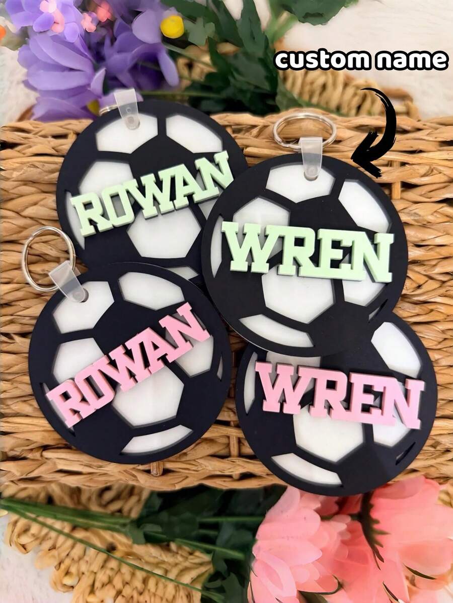 Gantungan Kunci Kustom, Label Nama, Gantungan Kunci Mobil, dan Gantungan Kunci Bertema Sepak Bola - Barang-barang yang Dipersonalisasi Ini Menjadi Aksesori Tas yang Bagus dan Merupakan Hadiah Ideal untuk Ulang Tahun, Halloween, dan Natal.