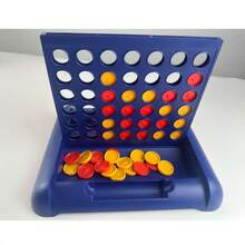 Classic Checkers 4-In-A-Row Game, Party Game, Fun Family Entertainment, Multiplayer Competition, Connect Four,Adult Party Games Suitable For Halloween/Christmas/Thanksgiving - Multicolor - View 1