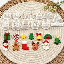 13pcs Christmas Assorted Shape Clay Cutters, Holiday Embossing Molds, DIY Handmade Earring Pendant Jewelry Craft Supplies - 13pcs - View 9