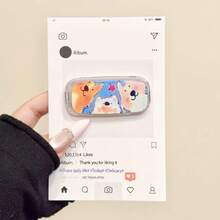 1pc Cute Kawaii Cartoon Self-Adhesive Phone Stand With Mirror, Landscape And Portrait - Multicolor - View 10