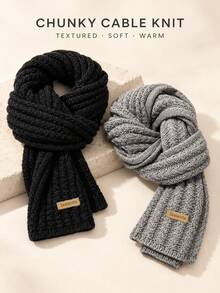 Couples Autumn/Winter Knitted Hat, Scarf And Gloves 3 Pieces Set, Soft Thick Warm Touchscreen Gloves, Unisex Outdoor Cold-Proof Accessory Set - Multicolor - View 7