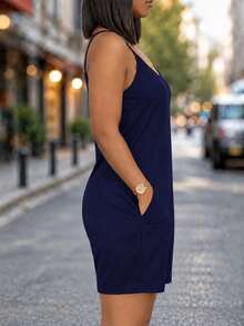 New Arrival Women's Fashion Summer Romper Romper Elegant - Navy - View 4