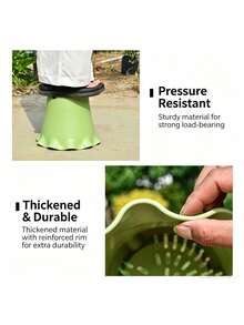 1pc Thickened Plastic Resin Plant Pot With Drainage Tray, Wavy Ruffle Edge Flower Pot, Suitable For Indoor Home And Balcony Garden Decoration - Ruffled Flower Pot - View 5