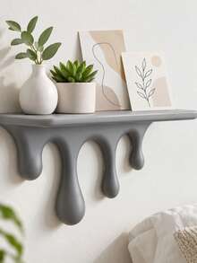 Creative Dripping Floating Wall Shelf, Melting Design Wall-Mounted Display Rack, Suitable For Figurines, Collectibles, Plants, Books And Small Decor, Space-Saving Modern Room Decoration, Suitable For Living Room, Bedroom, Entryway And Dorm, Back To School Season - Multicolor - View 8