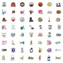 55Pcs Hobbies Stickers, Multicolor Pattern Stickers, Beautiful Stickers, Bottles, Decorative Paper, Scrapbooking, Diary, Laptop, Bumper, Skateboard, Water Bottle, Computer, Phone Greeting Cards, Photo Albums, Furniture, Stickers - one-size - View 3