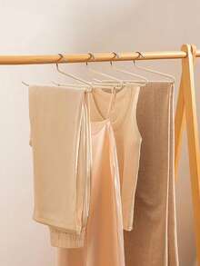 1/10pcs Semi-Open Non-Slip Pants Hangers, Metal Coated Pants Rack For Home Closet Storage, Space-Saving Easy Access, Universal For Pants, Skirts, And Straps, Non-Slip Metal Pants Hangers, Space-Saving Pants And Skirts Closet Organizer - Multicolor - View 5