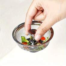 1/4/6/8pcs Stainless Steel Kitchen Sink Drain Strainer Filter, Drain Pipe Floor Drain Cover, Suitable For Home Sink, Kitchen Sink, Bathroom, Toilet, Sink Filtration Mesh (Please Check Size Before Purchase) - Portable Filter Mesh - View 5