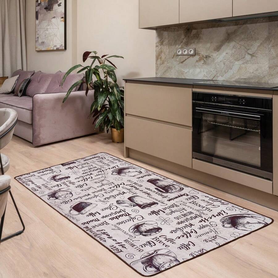 Chilai Home Washable Kitchen Rug, Non Slip Runner Rug, Modern Kitchen Carpet, Soft Runner Rug Kithcen, Made In Türkiye, Kitchen Runner Rug - Light Grey - View 1