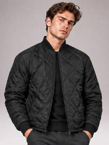 CZRLHYT Men's Outdoor Casual Jacket, Solid Color Oversized Warm Outerwear, Fleece Lined, For Winter Outdoor Sports - Black - View 1