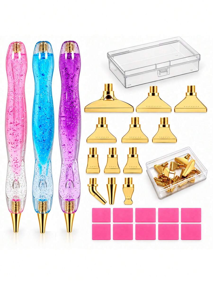 New Threaded Diamond Dot Drilling Tool, Multipurpose Stainless Steel Threaded Tip, Perfect For DIY Mosaic Embroidery Art Projects - A - View 1