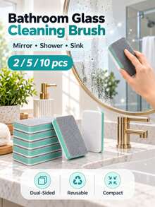 1pc Glass Limescale Removal Cleaning Brush Set, Suitable For Home Bathroom Mirror, Shower Room, Tiles, Powerful Removal Of Limescale, Water Stains And Water Marks, Multi-Functional Window Glass Cleaning Tool - Default - View 6