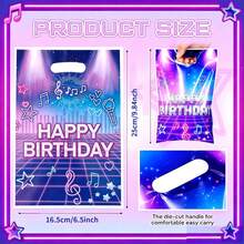 10/20/50pcs K-POP Birthday Party Gift Bags, Magic Music Theme Party Favor Bags With Handles, Suitable For Singer Birthday Party Decoration - Multicolor - View 2