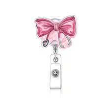 1pc Creative Stethoscope Bow Acrylic ID Badge Retractable Clip Doctor Nurse Badge Holder - Multicolor - View 6