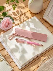 Personalized Ballpoint Pen Set With Faux Leather Pen Case, Customizable Engraved Pen Case, Women's Gift | Teacher's Birthday Gift - Sets - View 10
