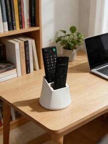 2-Slot Remote Control Holder - Practical Desktop Storage Box, Suitable For TV, Air Conditioner, Lighting Remote Controls And Office Supplies, Can Hold 2 Remotes, No Power Required - Multicolor - View 8