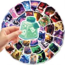 50pcs Magic Wish Bottle Stickers, Fantasy Mysterious Potion Bottle Planner Stickers, Waterproof DIY Decal Stickers For Phone Case Decoration - Multicolor - View 2