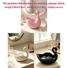 1/2/3pcs Swan Shaped Jewelry Tray, Matte White Resin Decorative Dish, Elegant Desktop Organizer For Rings, Earrings, Necklaces - Multicolor - View 12