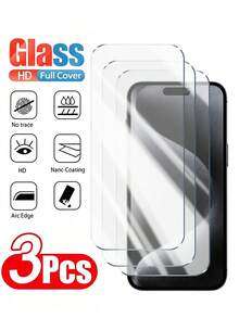 Navigator 3pcs,Compatible With Apple Models,3D Curved,Non-Full Screen High Definition Tempered Glass Screen Protector 1:1 Restore High Definition Image Quality,Anti-Scratch,Not Easily Broken,Durable,Compatible With IPhone Duo/18Pro Max/18 Pro/18/17E/17 Pro Max/17 Pro/17Air/17/16e/16 Pro Max/16 Pro/16 Plus/16/15 Pro Max/15 Pro/15 Plus/15/14/13/12 And Other Models - Clear - View 31